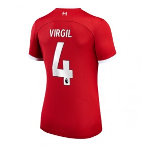 Liverpool Virgil van Dijk #4 kläder Kvinnor 2023-24 Hemmatröja Kortärmad